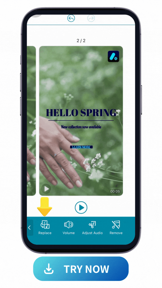 workflow of adding music to Instagram ad with Promeos